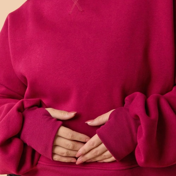 Blogilates Women's Marshmallow Mockneck Sweatshirt, Burgundy, Sz L, NWT - Picture 4 of 15